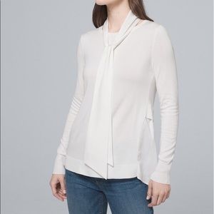 White House Black Market PLEATED-BACK TWOFER TOP
